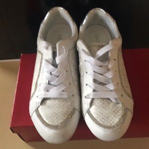 Guess Glancy white with diamond silver sneakers